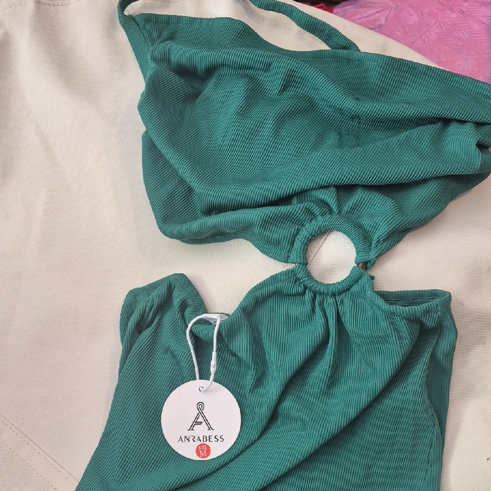 ANRABESS Green Women's Dress